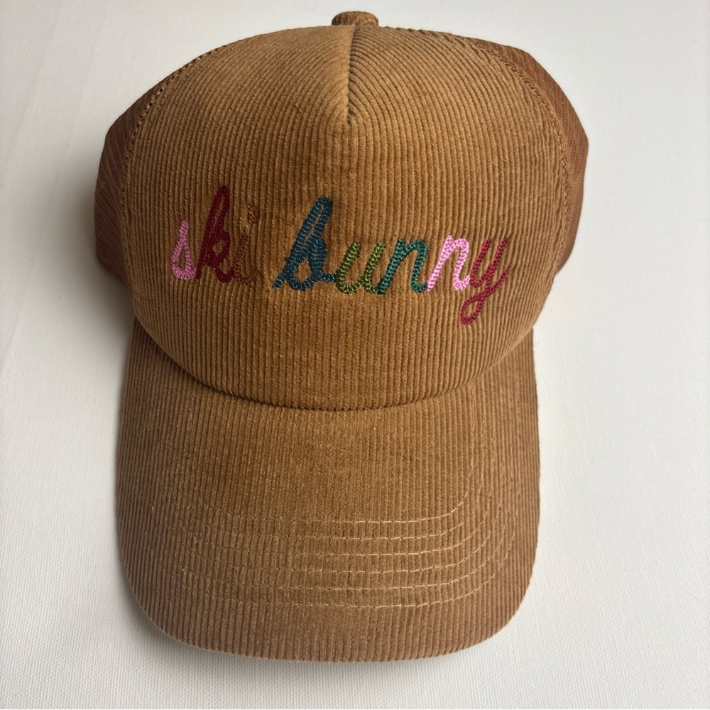 NWT Anthropologie x Worn /West Collab Ski Bunny Corduroy Trucker Hat